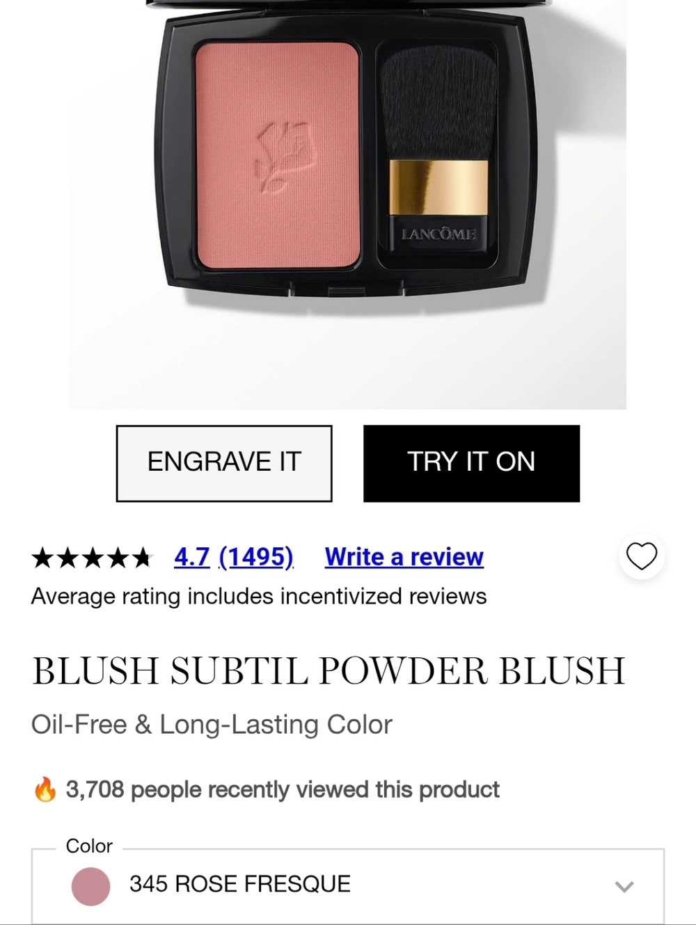 Lancôme Blush Subtil- Rose Fresque